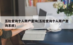 五险查询个人账户查询(五险查询个人账户查询系统)